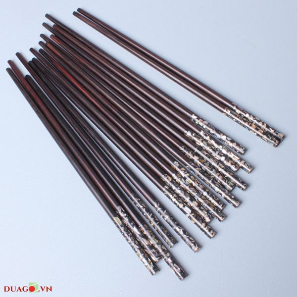 Đũa Tròn bằng gỗ Trắc khảm Cửu Khổng00001