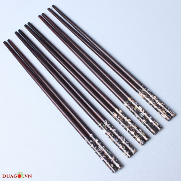 Đũa Tròn bằng gỗ Trắc khảm Cửu Khổng00002