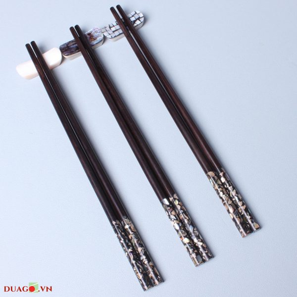 Đũa Tròn bằng gỗ Trắc khảm Cửu Khổng00003