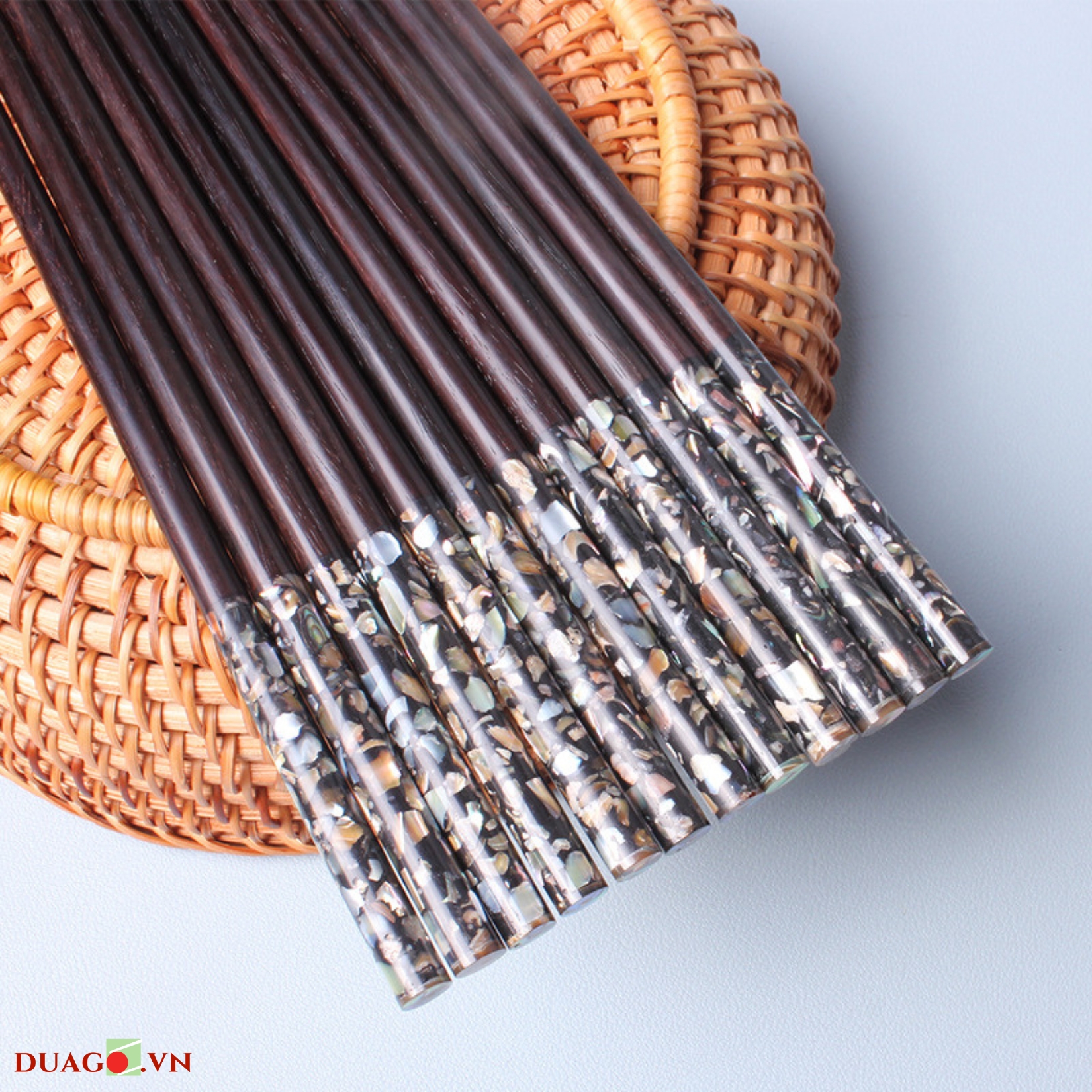 Đũa Tròn bằng gỗ Trắc khảm Cửu Khổng00005