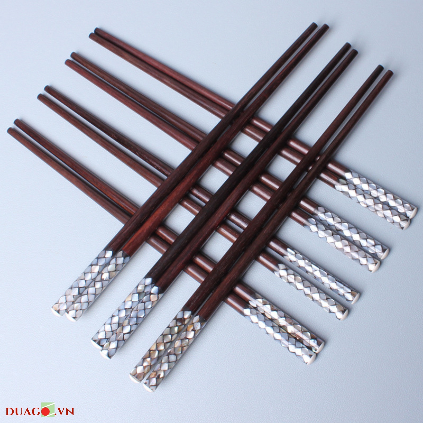 Đũa Tròn bằng gỗ Trắc khảm Vẩy Rồng00005